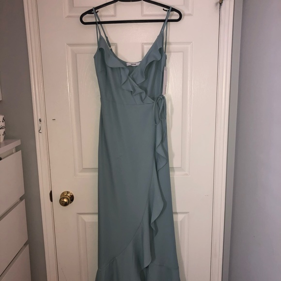 NWT JustFab blue wrap dress - Picture 1 of 6